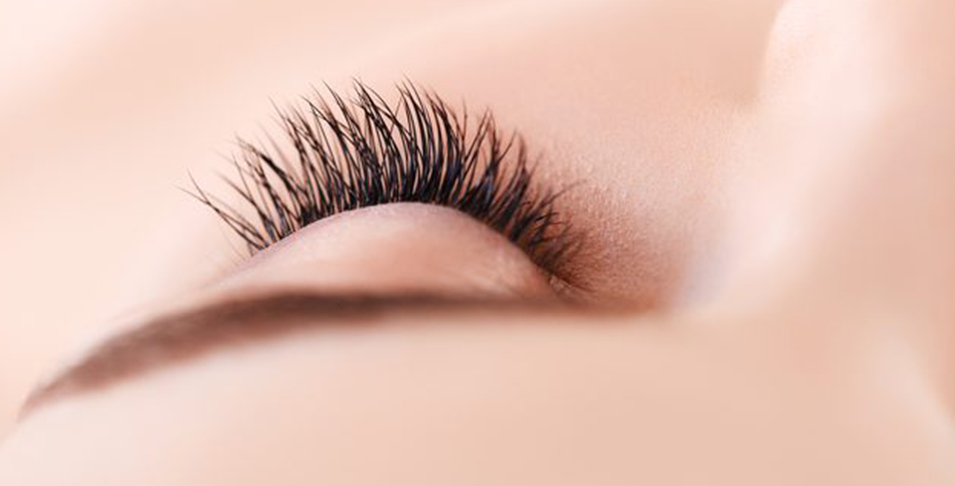 Eyelash serum with growth factors applied to lashes