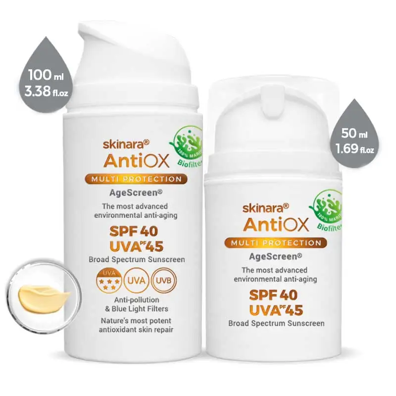 Best Face Sunscreen AgeScreen 100ml & 50ml highest UVA UVB protection daily